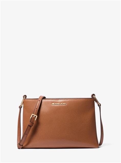 michael kors trisha medium pebbled leather crossbody bag